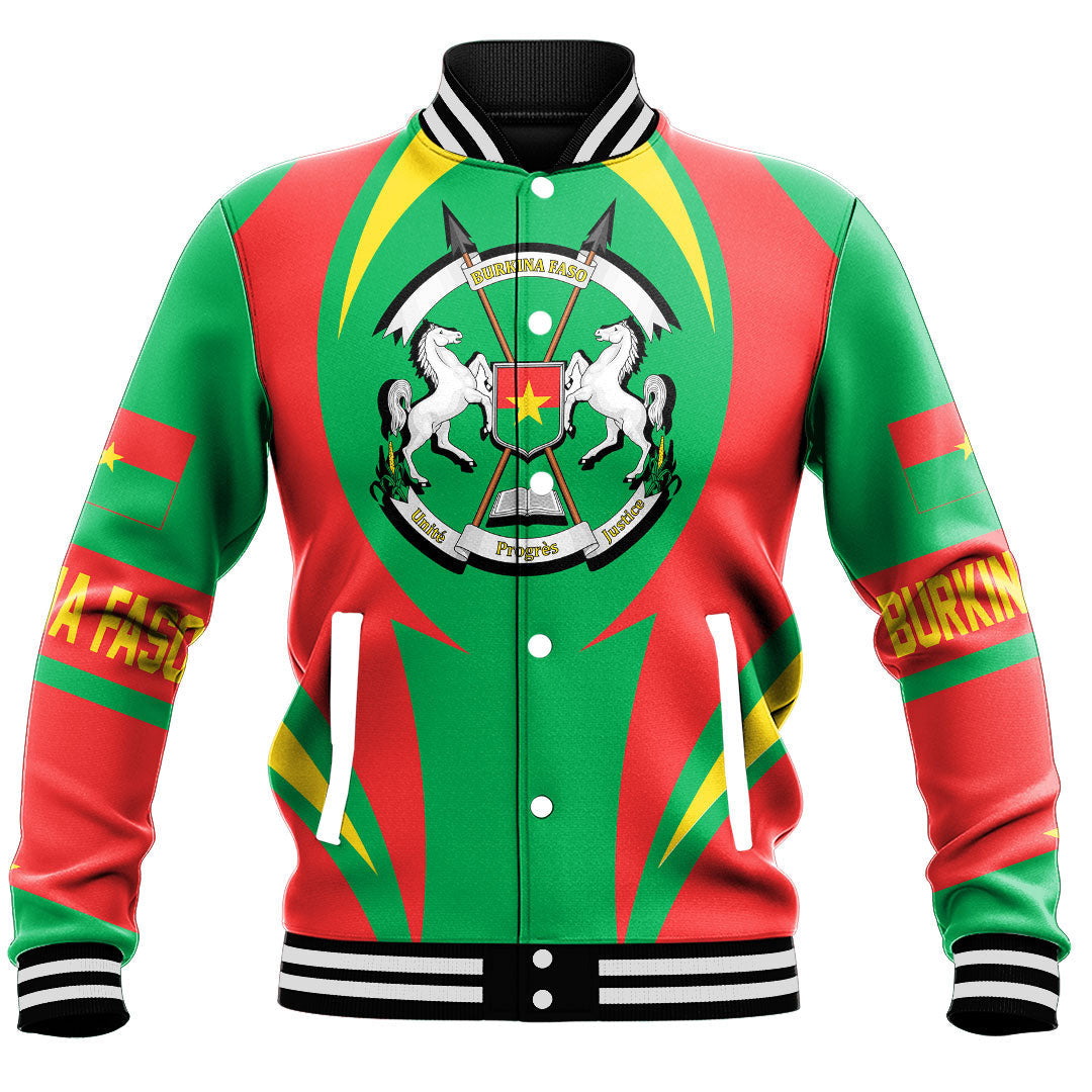 Africa Jacket - Burkina Faso Action Flag Baseball Jacket