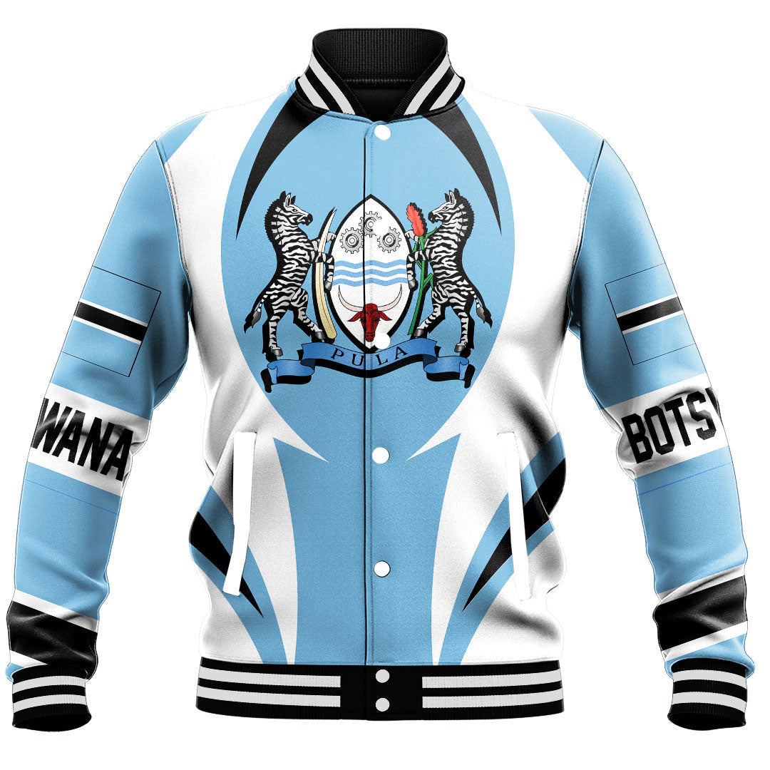 Africa Jacket - Botswana Action Flag Baseball Jacket