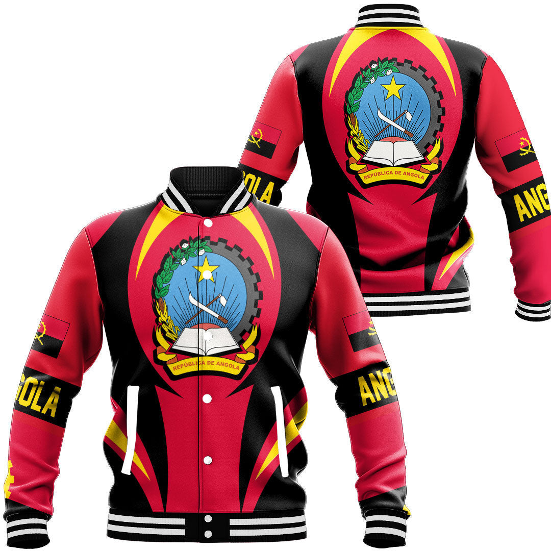 Africa Jacket - Angola Action Flag Baseball Jacket