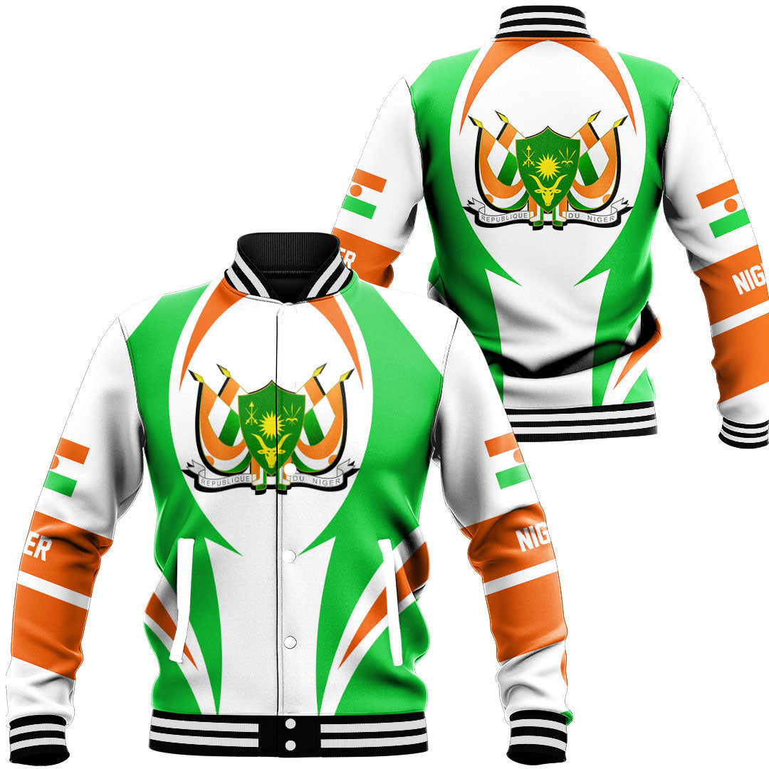 Africa Jacket - Niger Action Flag Baseball Jacket