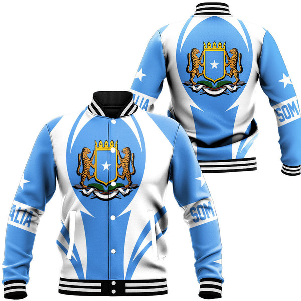 Africa Jacket - Somalia Action Flag Baseball Jacket