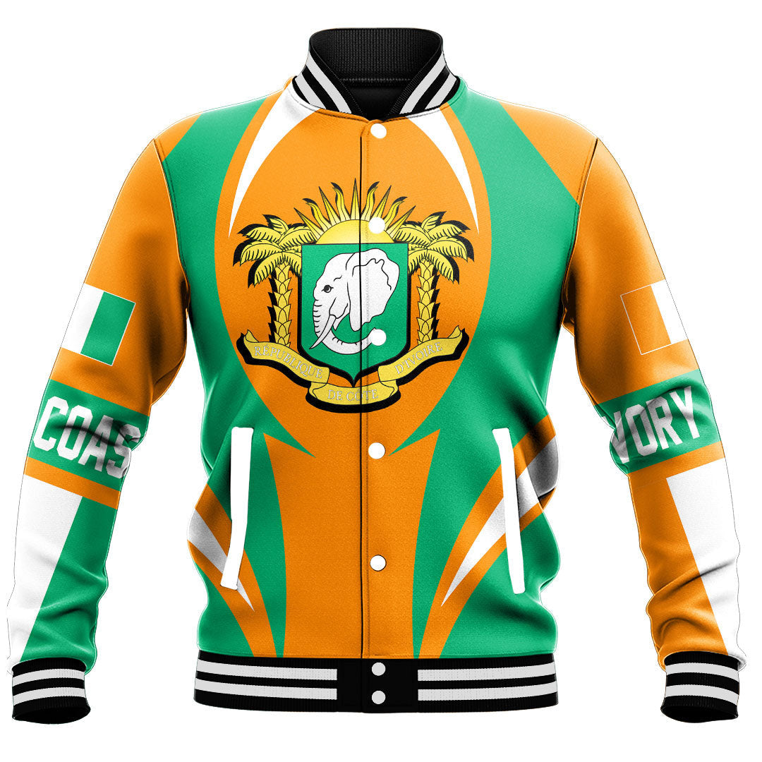 Africa Jacket - Ivory Coast Action Flag Baseball Jacket