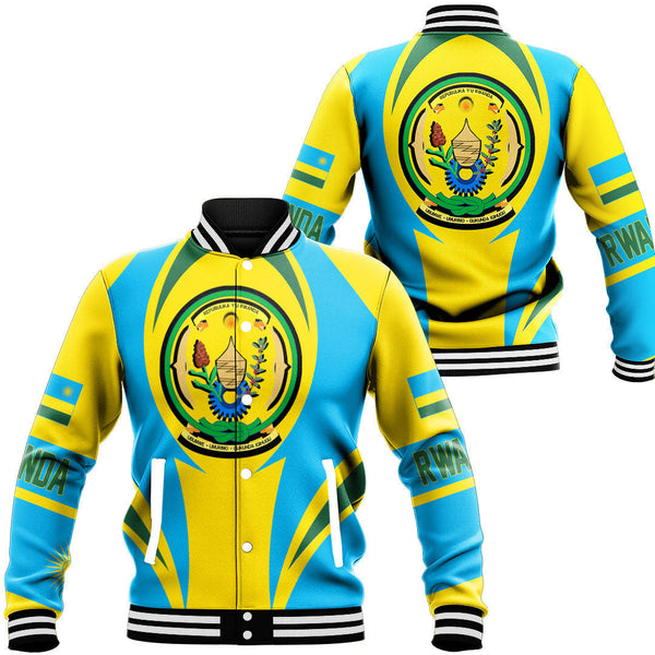 Africa Jacket - Rwanda Action Flag Baseball Jacket