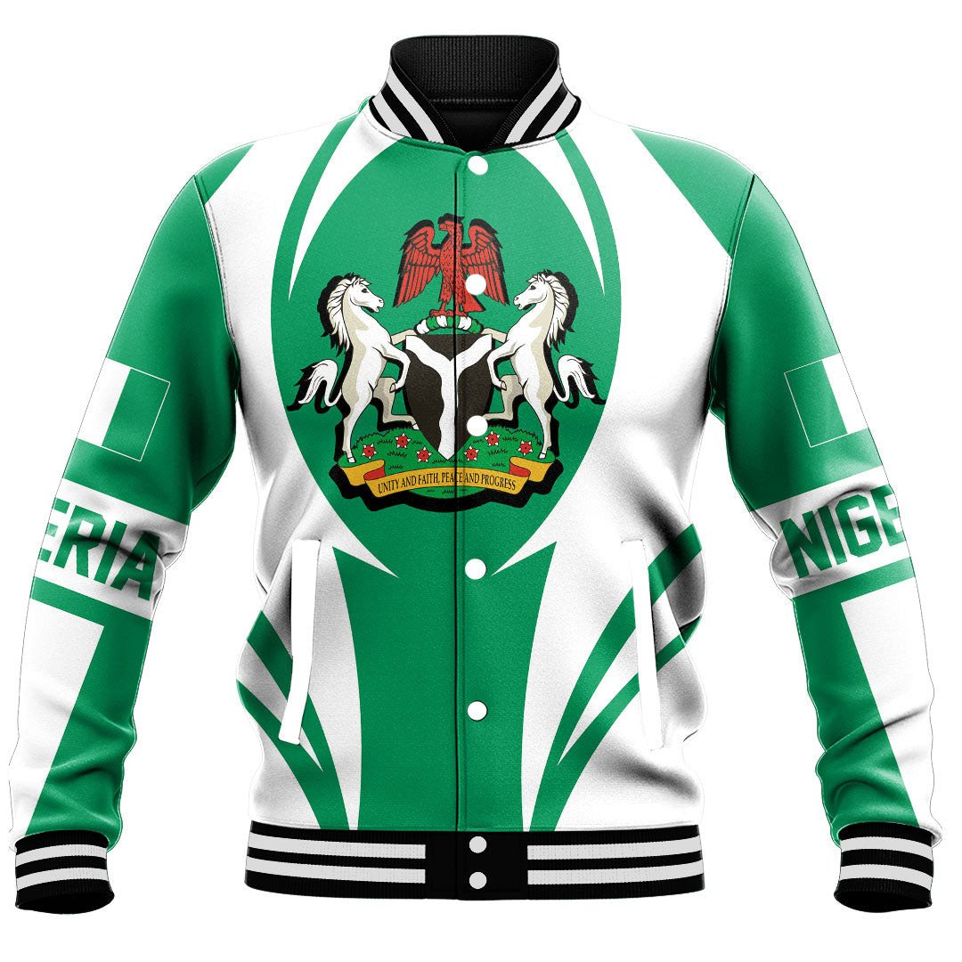 Africa Jacket - Nigeria Action Flag Baseball Jacket