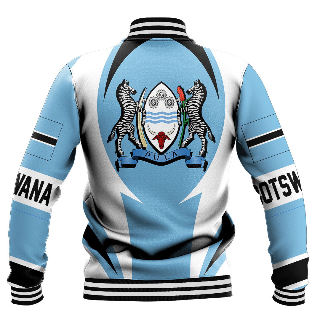 Africa Jacket - Botswana Action Flag Baseball Jacket