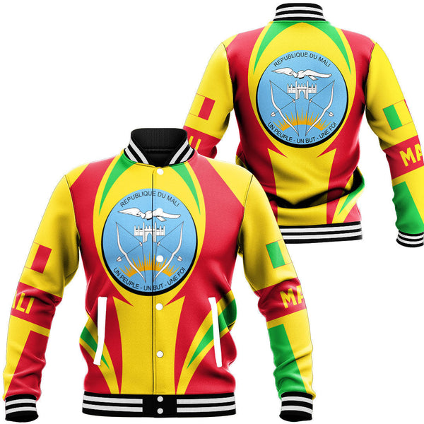 Africa Jacket - Mali Action Flag Baseball Jacket