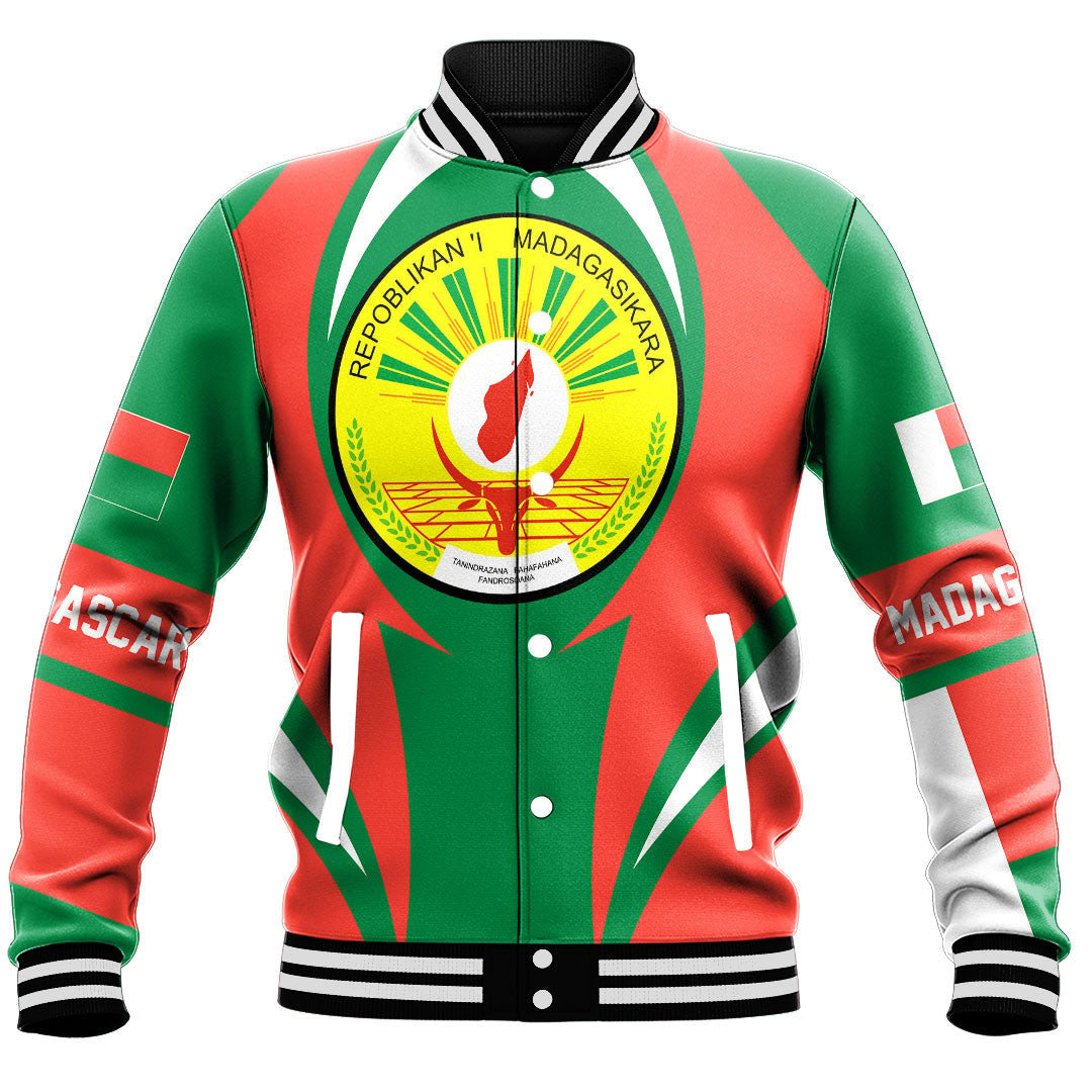 Africa Jacket - Madagascar Action Flag Baseball Jacket