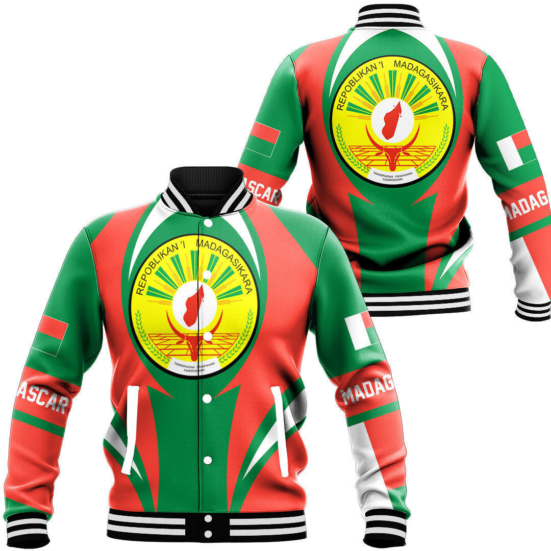 Africa Jacket - Madagascar Action Flag Baseball Jacket