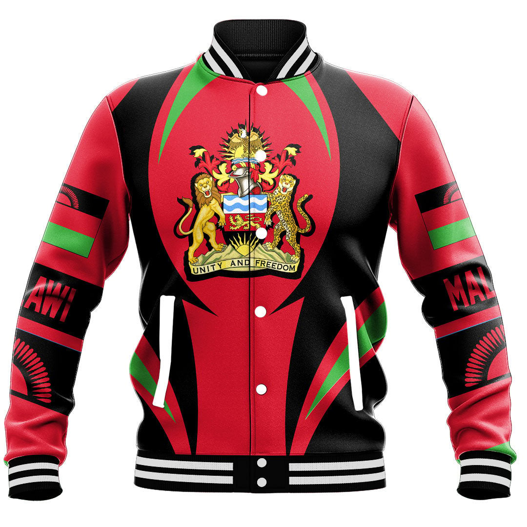 Africa Jacket - Malawi Action Flag Baseball Jacket