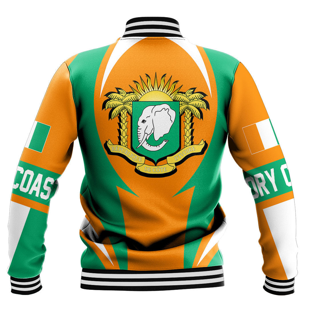 Africa Jacket - Ivory Coast Action Flag Baseball Jacket