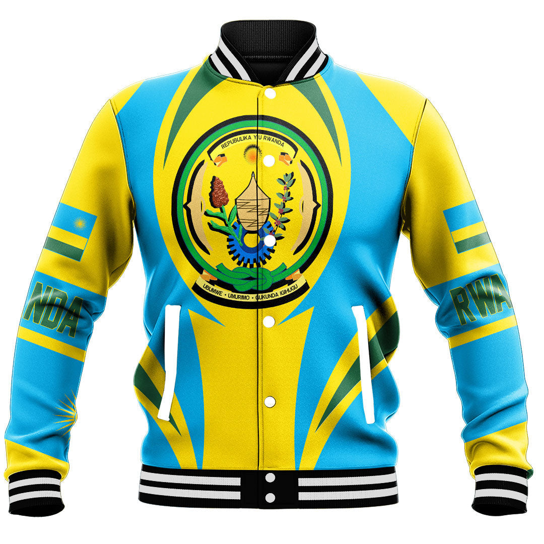 Africa Jacket - Rwanda Action Flag Baseball Jacket