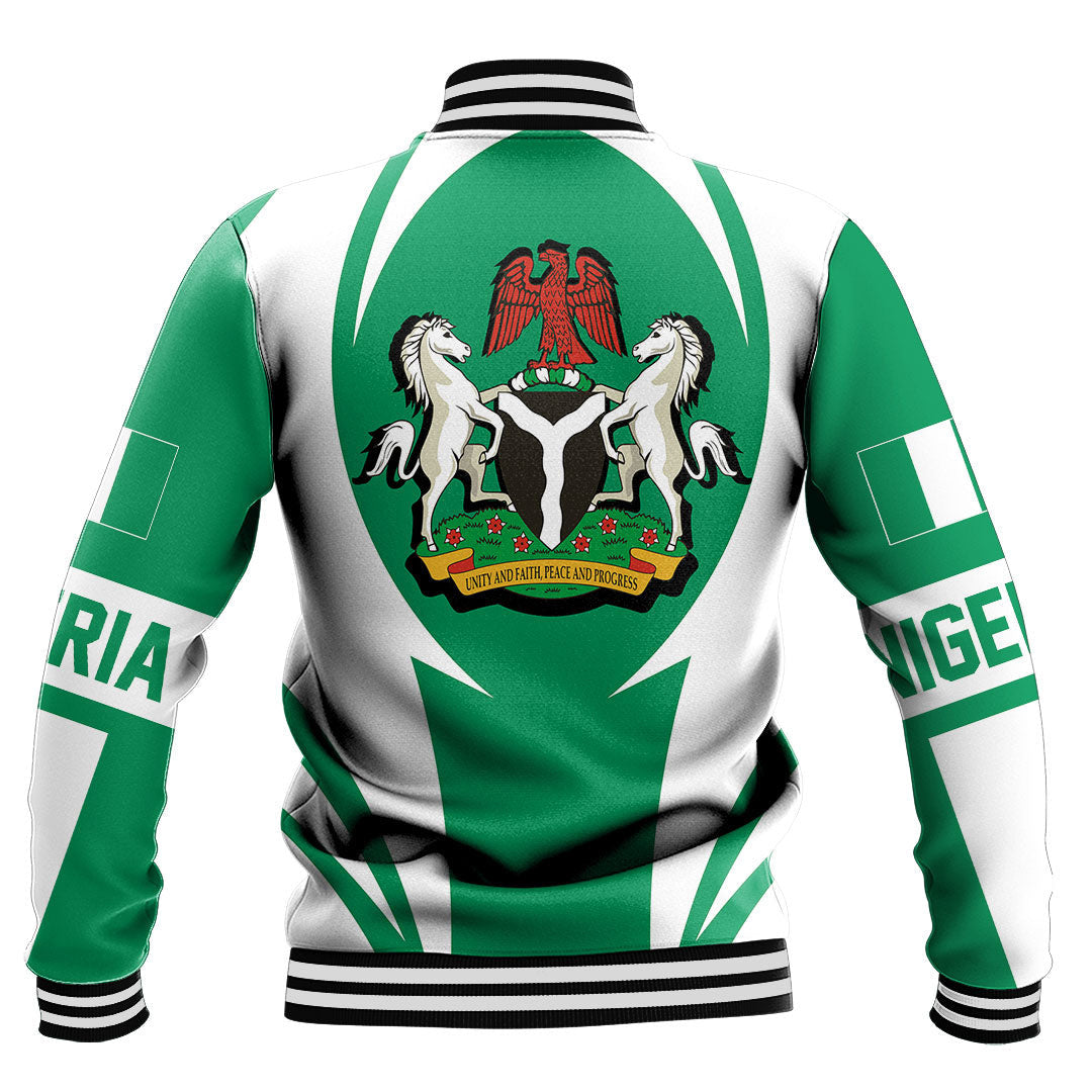 Africa Jacket - Nigeria Action Flag Baseball Jacket