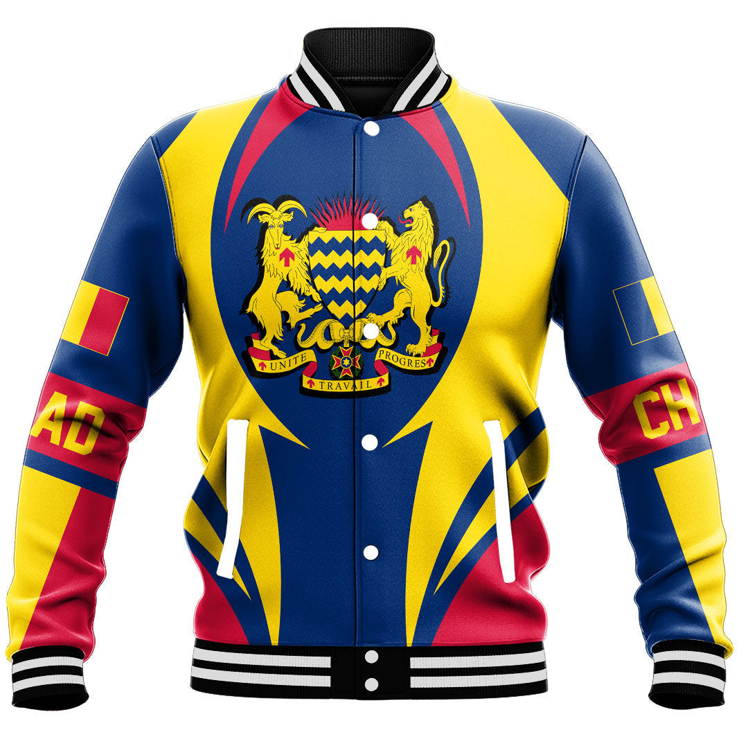 Africa Jacket - Chad Action Flag Baseball Jacket