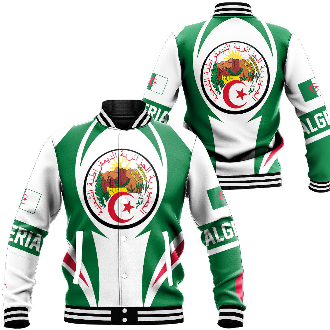 Africa Jacket - Algeria Action Flag Baseball Jacket