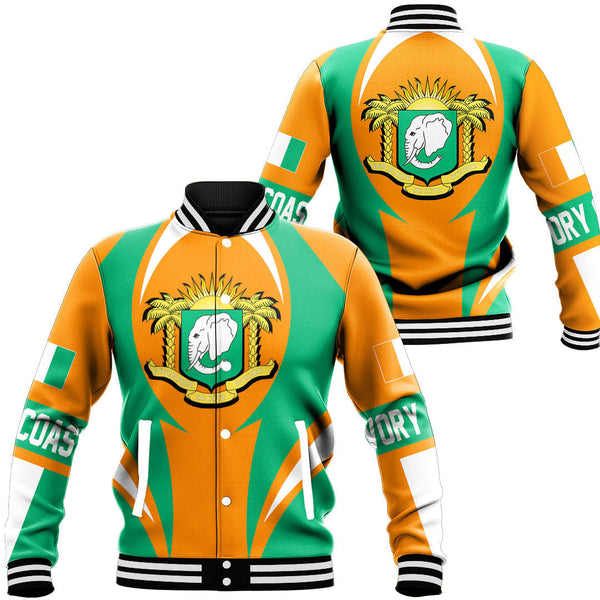 Africa Jacket - Ivory Coast Action Flag Baseball Jacket