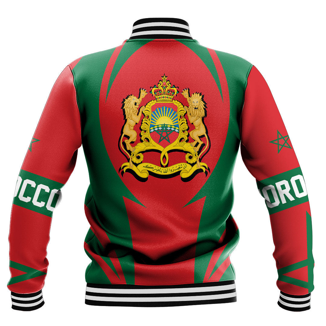 Africa Jacket - Morocco Action Flag Baseball Jacket