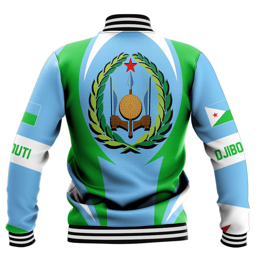 Africa Jacket - Djibouti Action Flag Baseball Jacket