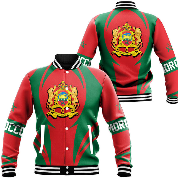 Africa Jacket - Morocco Action Flag Baseball Jacket