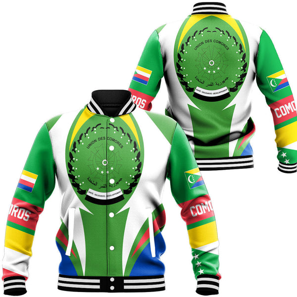 Africa Jacket - Comoros Action Flag Baseball Jacket