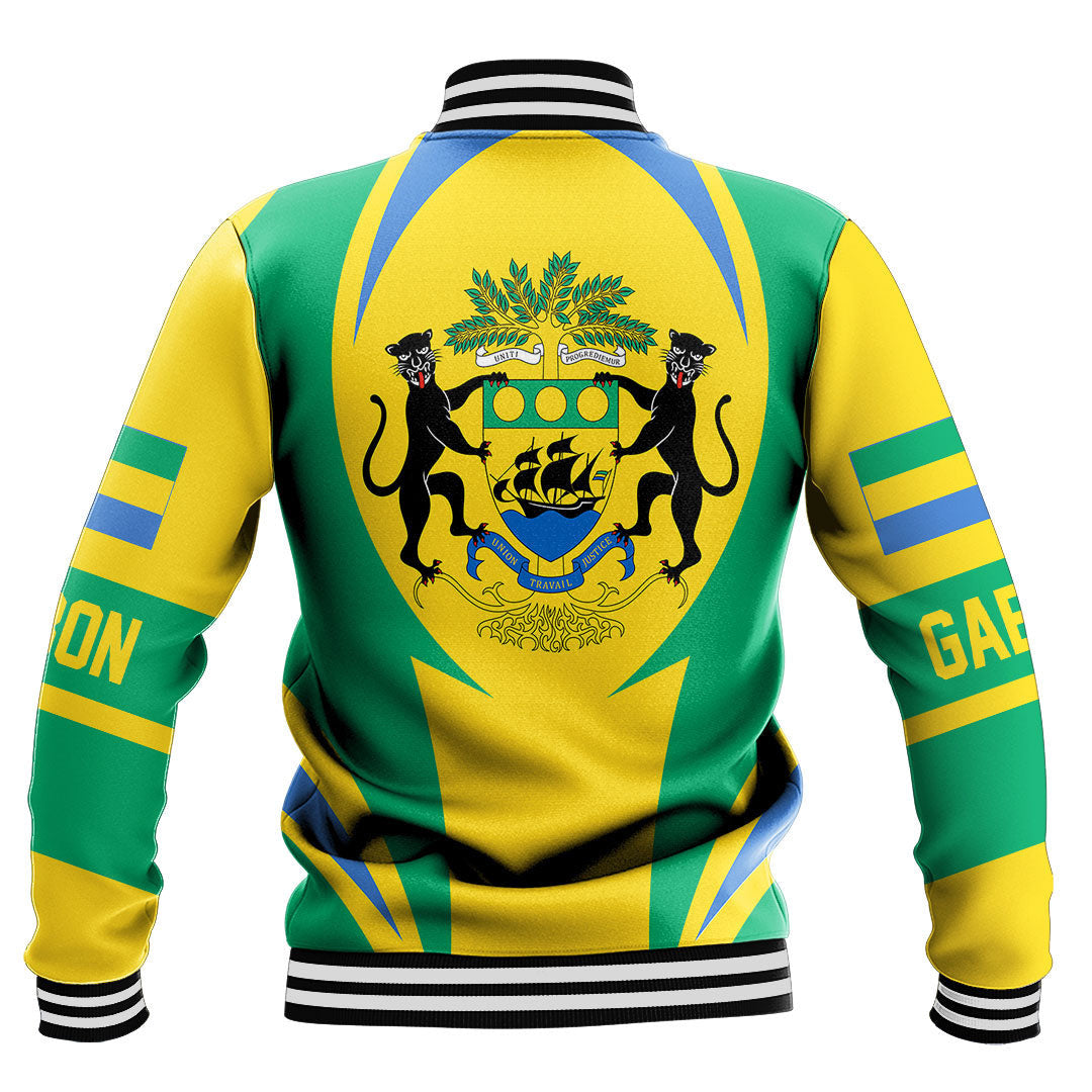 Africa Jacket - Gabon Action Flag Baseball Jacket