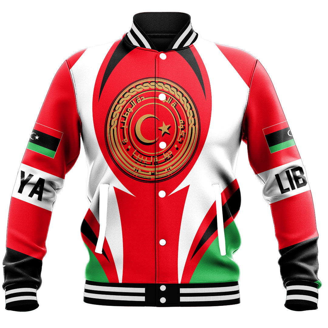 Africa Jacket - Libya Action Flag Baseball Jacket