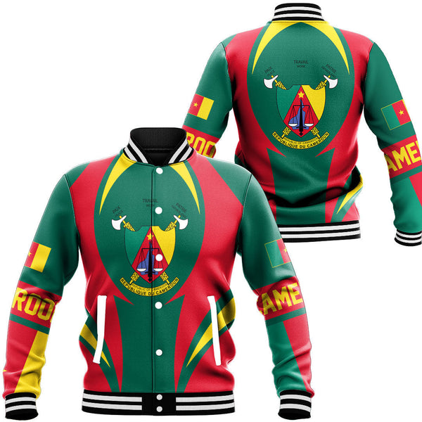 Africa Jacket - Cameroon Action Flag Baseball Jacket