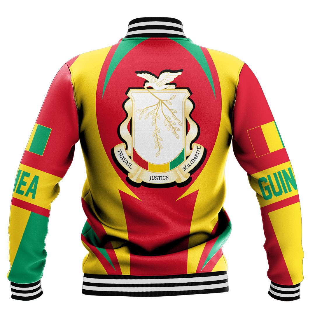 Africa Jacket - Guinea Bissau Action Flag Baseball Jacket