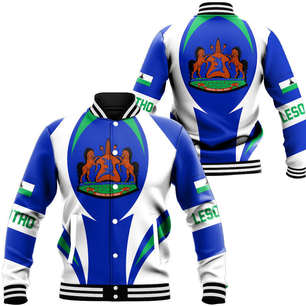 Africa Jacket - Lesotho Action Flag Baseball Jacket