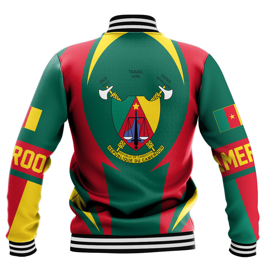 Africa Jacket - Cameroon Action Flag Baseball Jacket