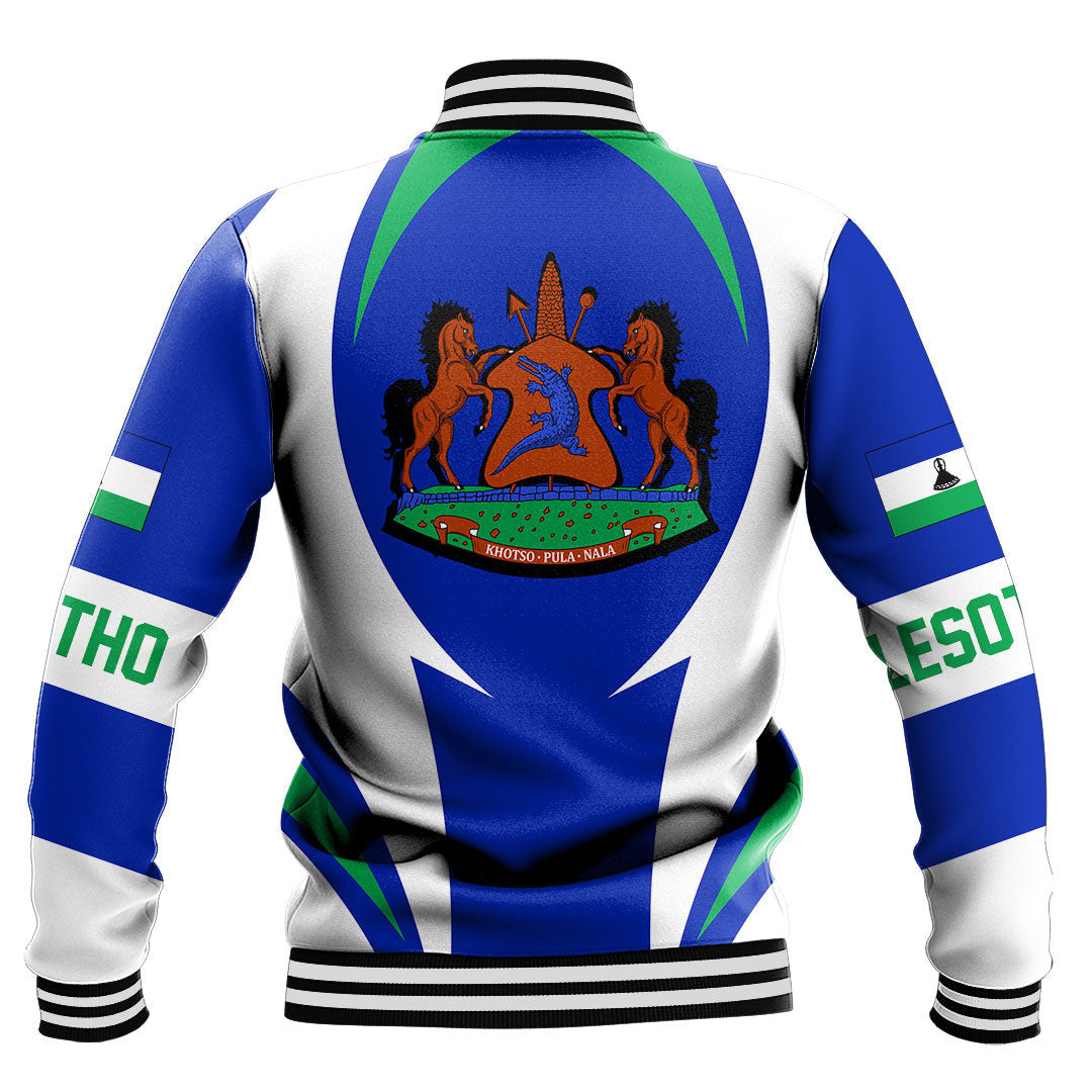 Africa Jacket - Lesotho Action Flag Baseball Jacket