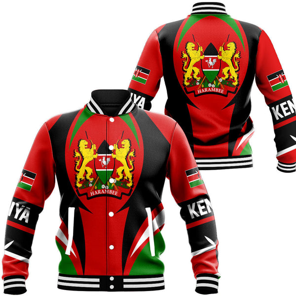 Africa Jacket - Kenya Action Flag Baseball Jacket