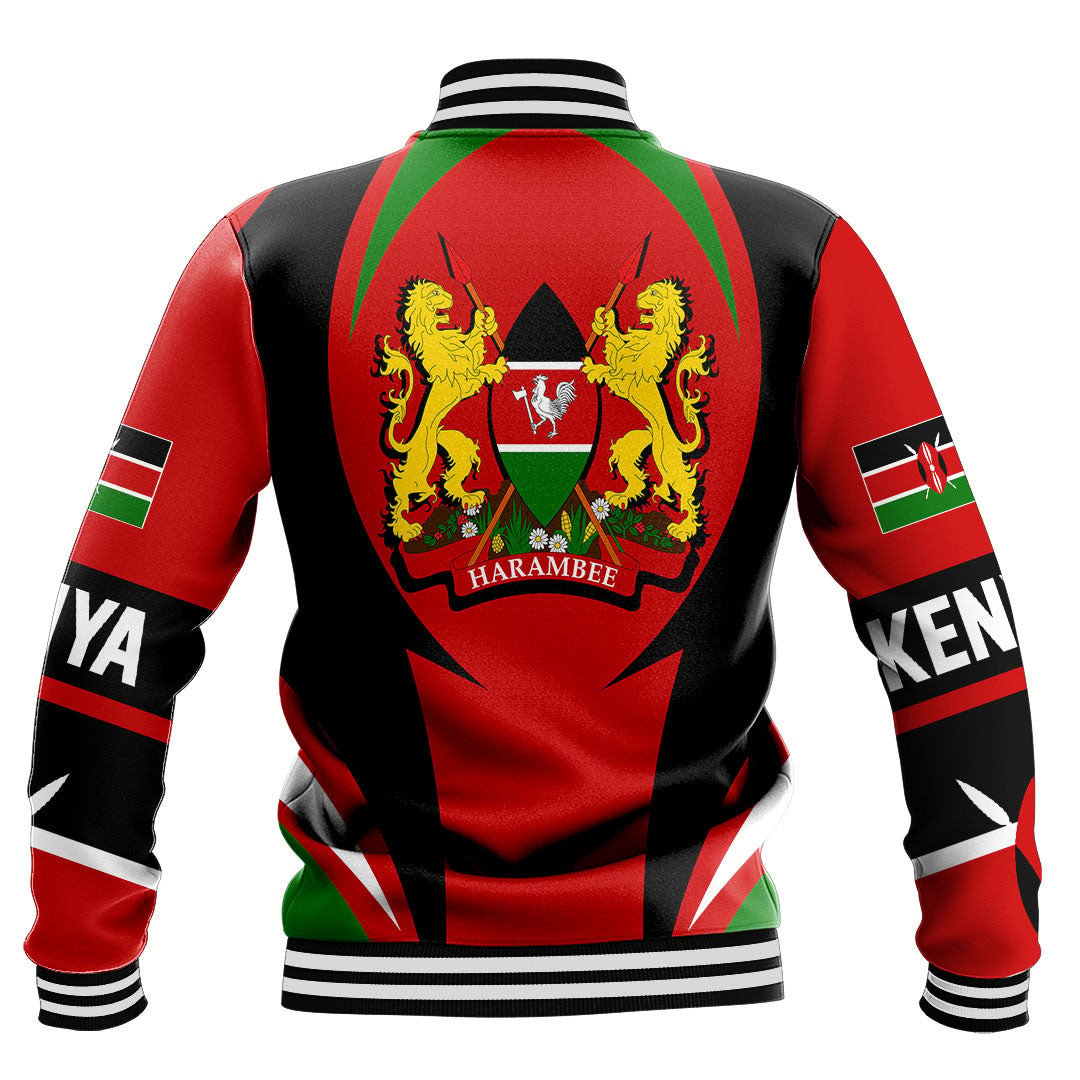 Africa Jacket - Kenya Action Flag Baseball Jacket