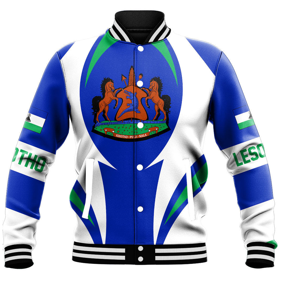 Africa Jacket - Lesotho Action Flag Baseball Jacket