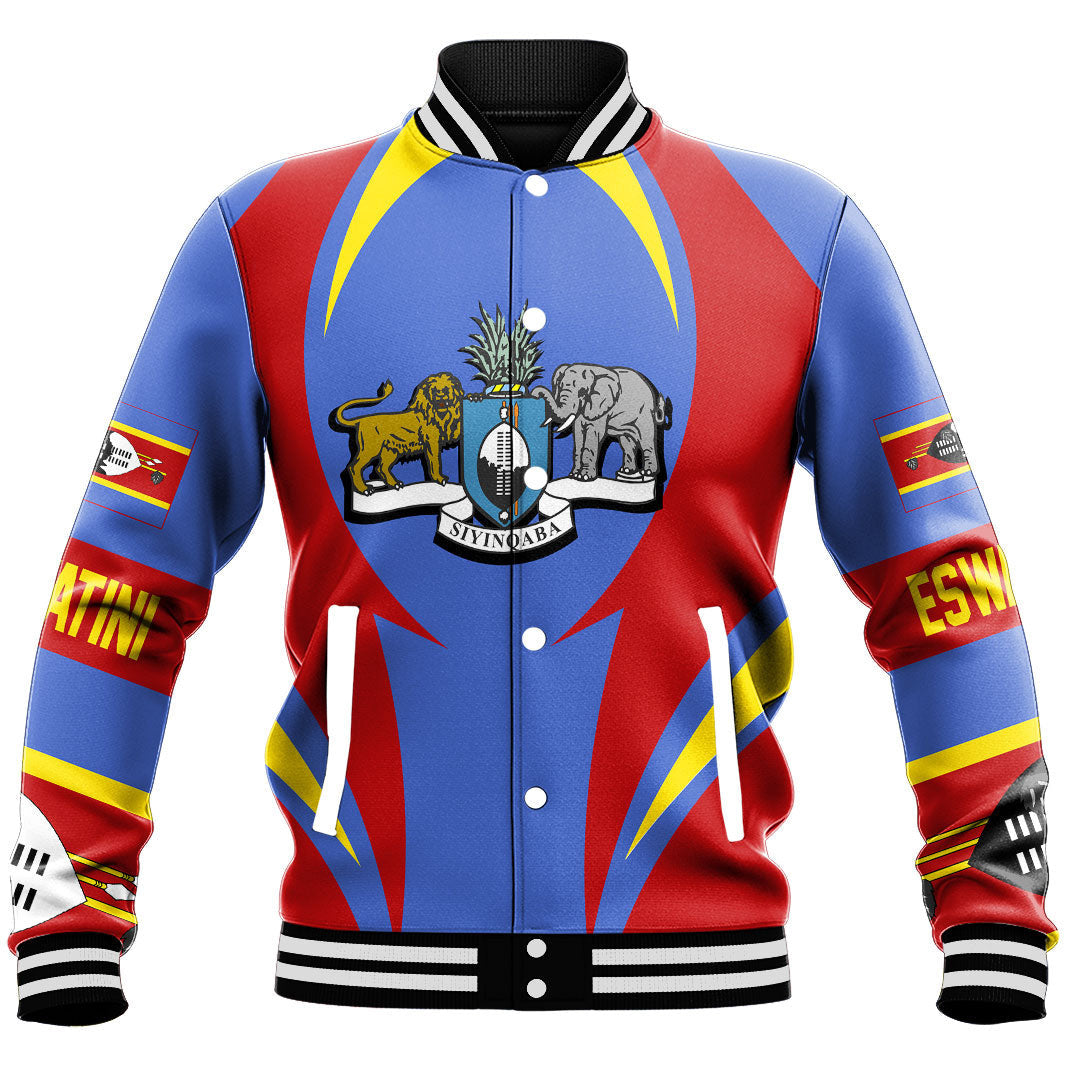 Africa Jacket - Eswatini Action Flag Baseball Jacket