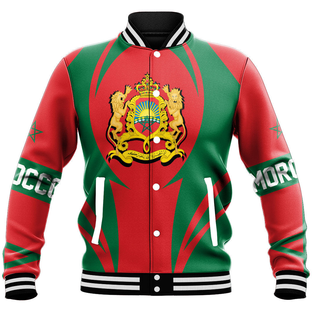 Africa Jacket - Morocco Action Flag Baseball Jacket