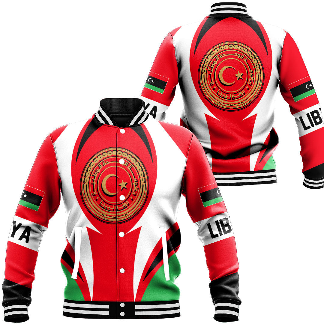 Africa Jacket - Libya Action Flag Baseball Jacket