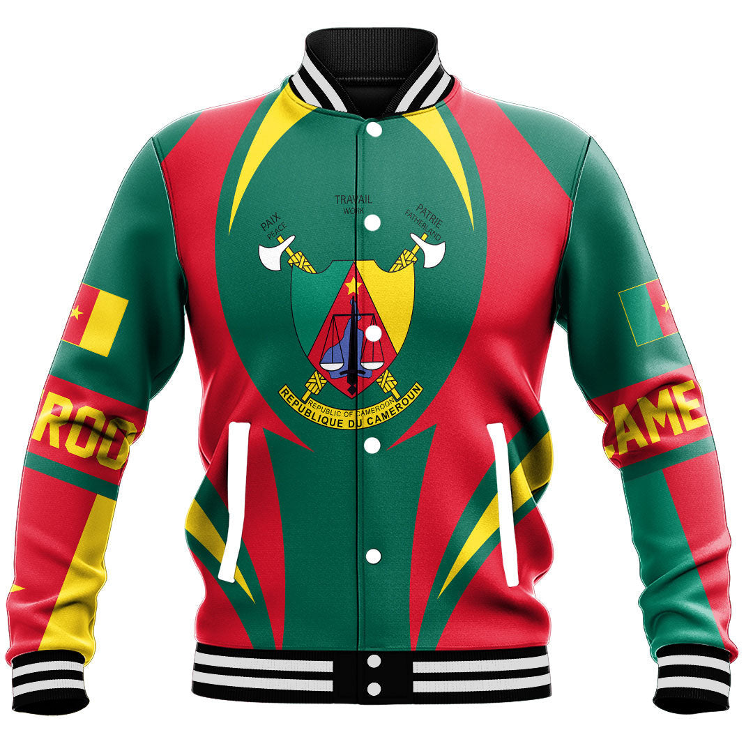 Africa Jacket - Cameroon Action Flag Baseball Jacket