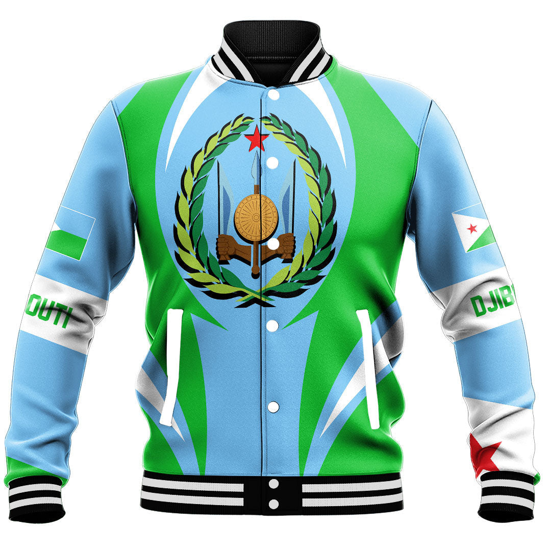 Africa Jacket - Djibouti Action Flag Baseball Jacket