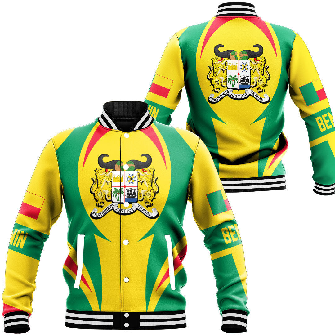 Africa Jacket - Benin Action Flag Baseball Jacket