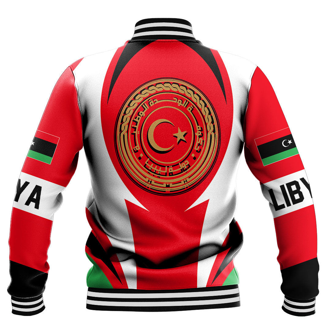 Africa Jacket - Libya Action Flag Baseball Jacket