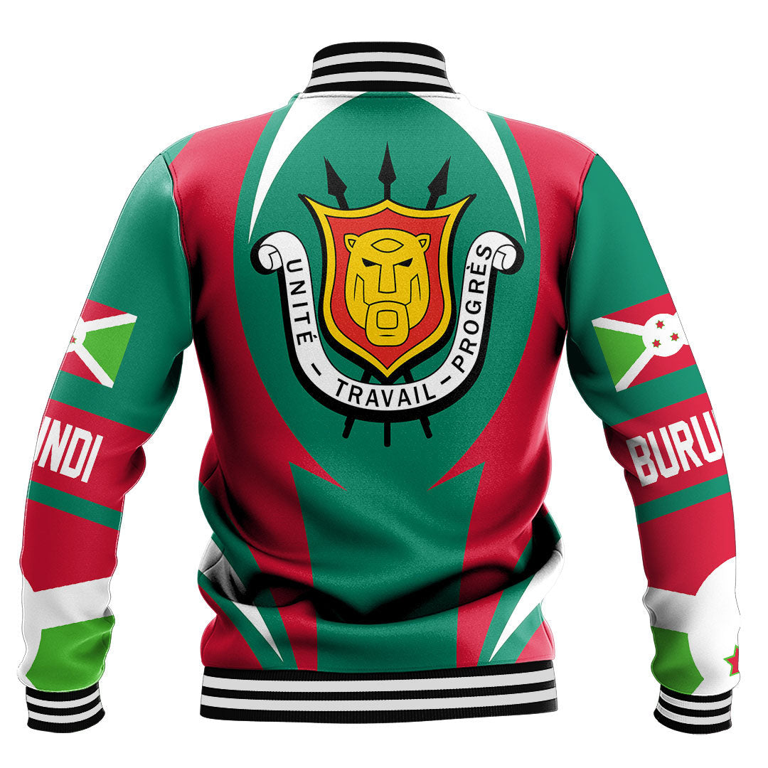 Africa Jacket - Burundi Action Flag Baseball Jacket