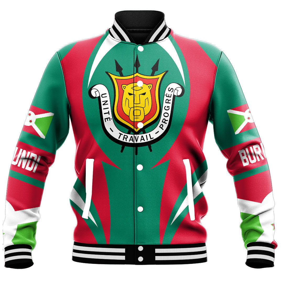 Africa Jacket - Burundi Action Flag Baseball Jacket