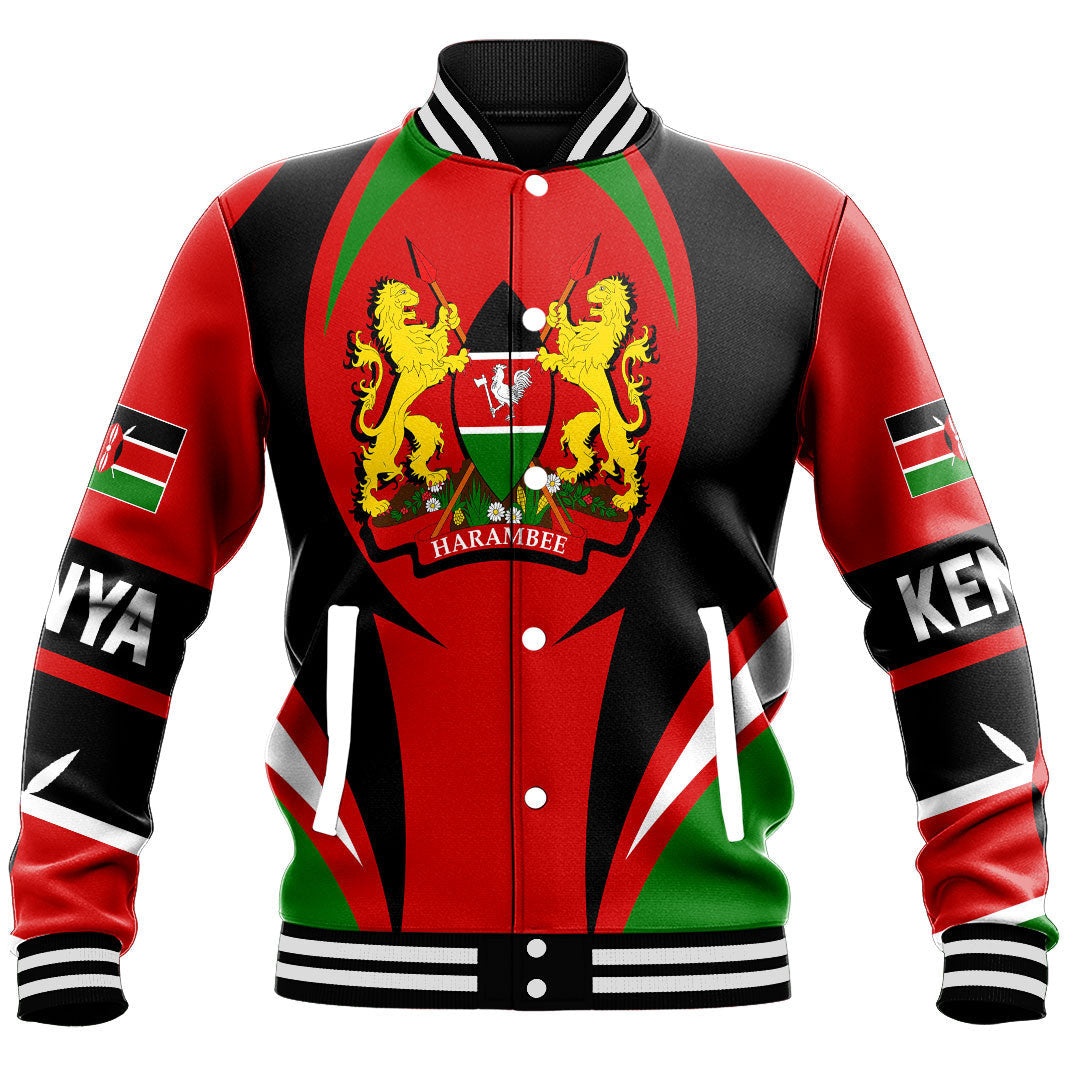 Africa Jacket - Kenya Action Flag Baseball Jacket