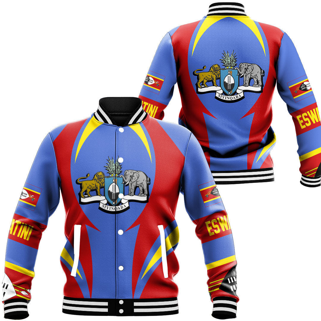 Africa Jacket - Eswatini Action Flag Baseball Jacket