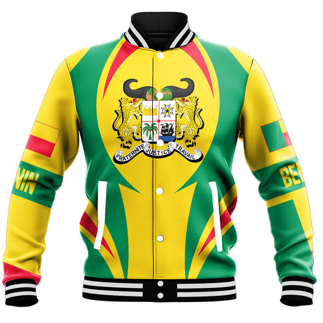 Africa Jacket - Benin Action Flag Baseball Jacket