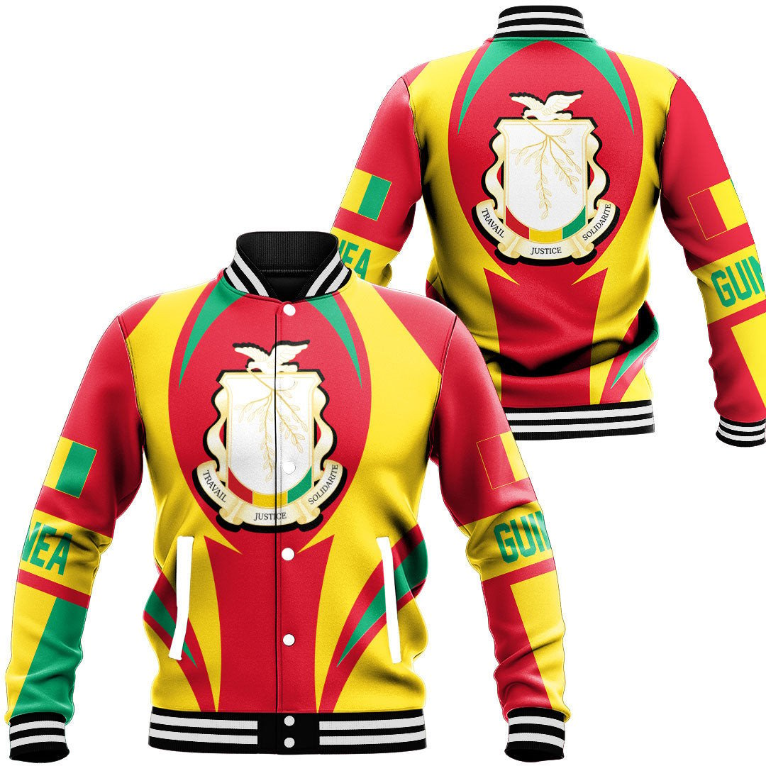 Africa Jacket - Guinea Bissau Action Flag Baseball Jacket