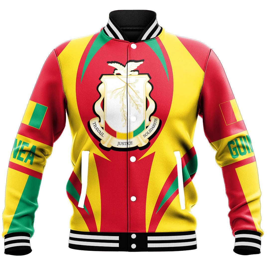 Africa Jacket - Guinea Bissau Action Flag Baseball Jacket