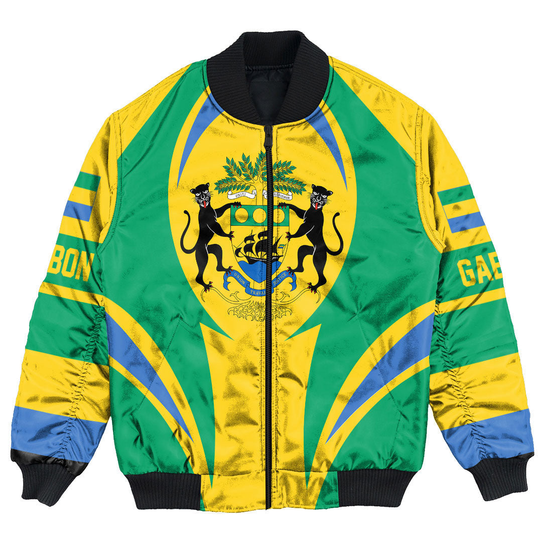 Gabon Action Falg Bomber Jacket