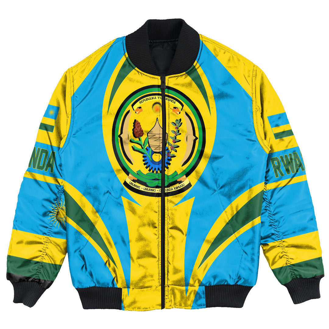 Rwanda Action Falg Bomber Jacket