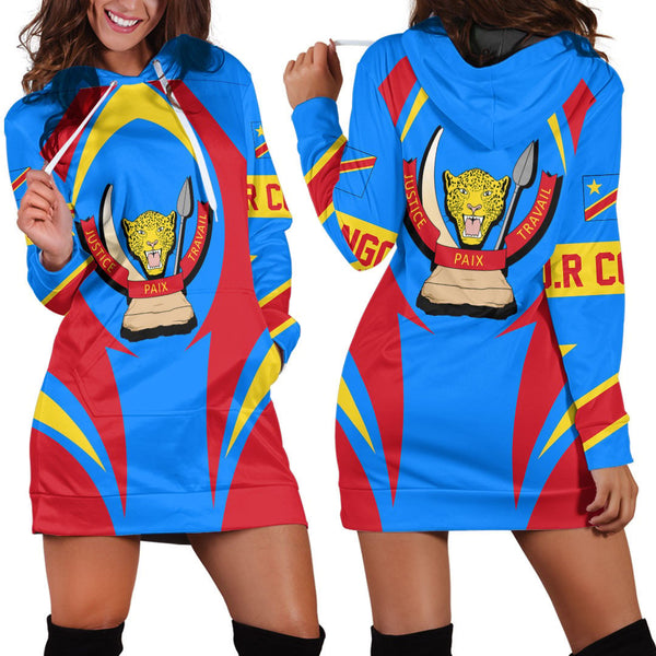 Democratic Republic Of The Congo Action Flag Hoodie Dress